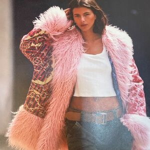 Free People Boho quilted jacket with fur